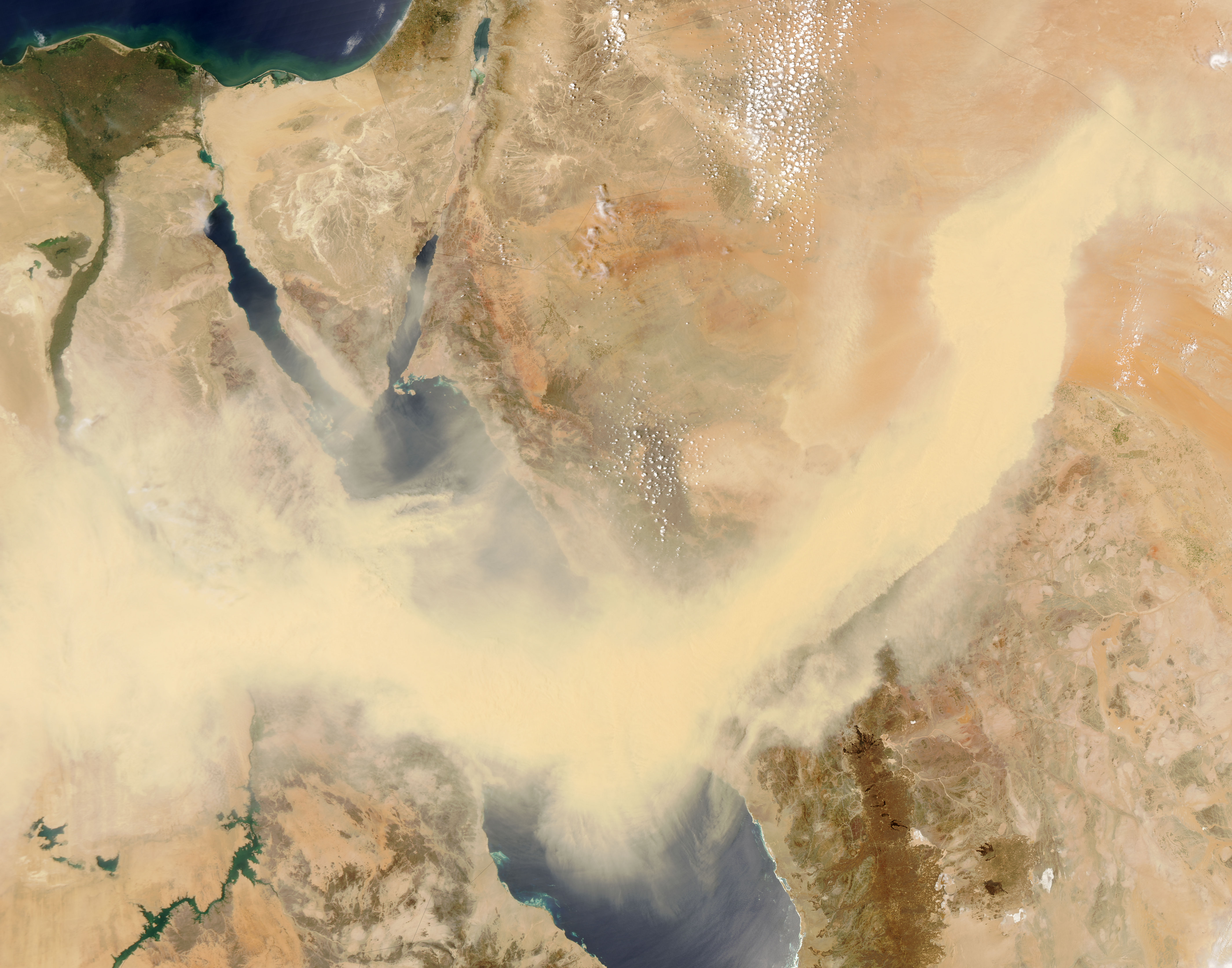 Sandstorm satellite image