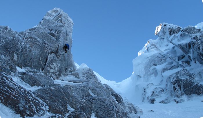 Winter climbing, Cairngorms, Scotland