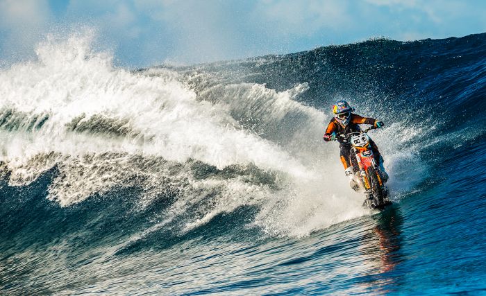 Motorbike stunt rider Robbie Maddison, Tahiti