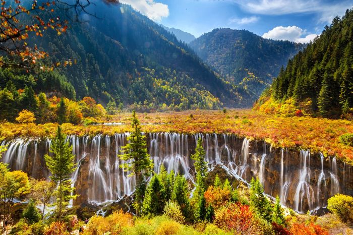 Nuorilang Waterfall, Jiuzhaigou National Park, China