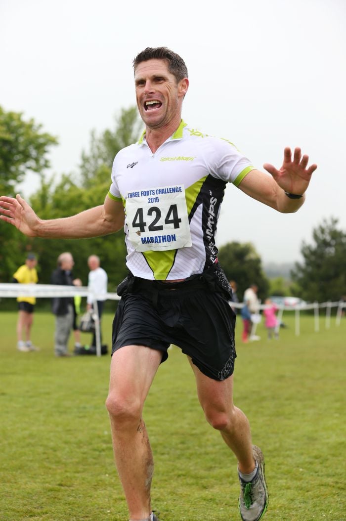 Scott Winning the 3 Forts off road Marathon for Team Ultra Splashmaps2