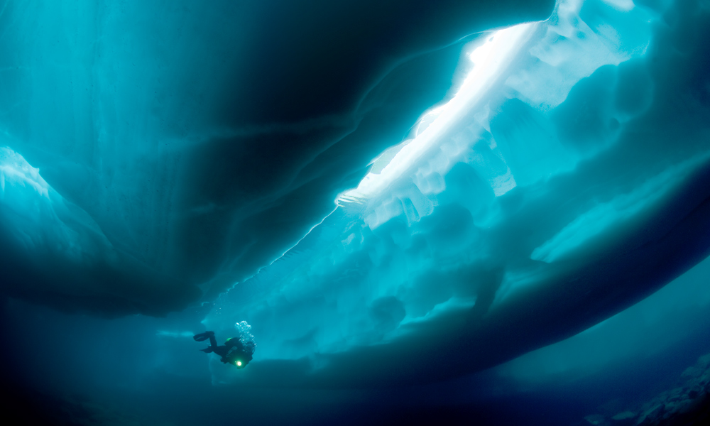 Diving under ice, Finland