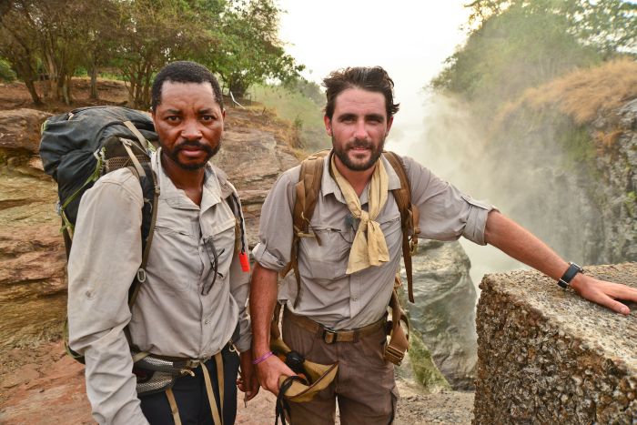 Lev and a local guide in Uganda