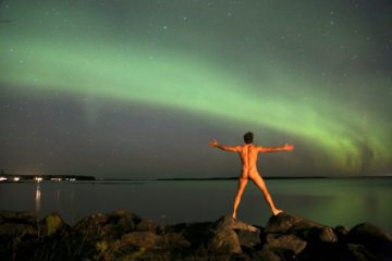 Moon, Sun and the Aurora Borealis