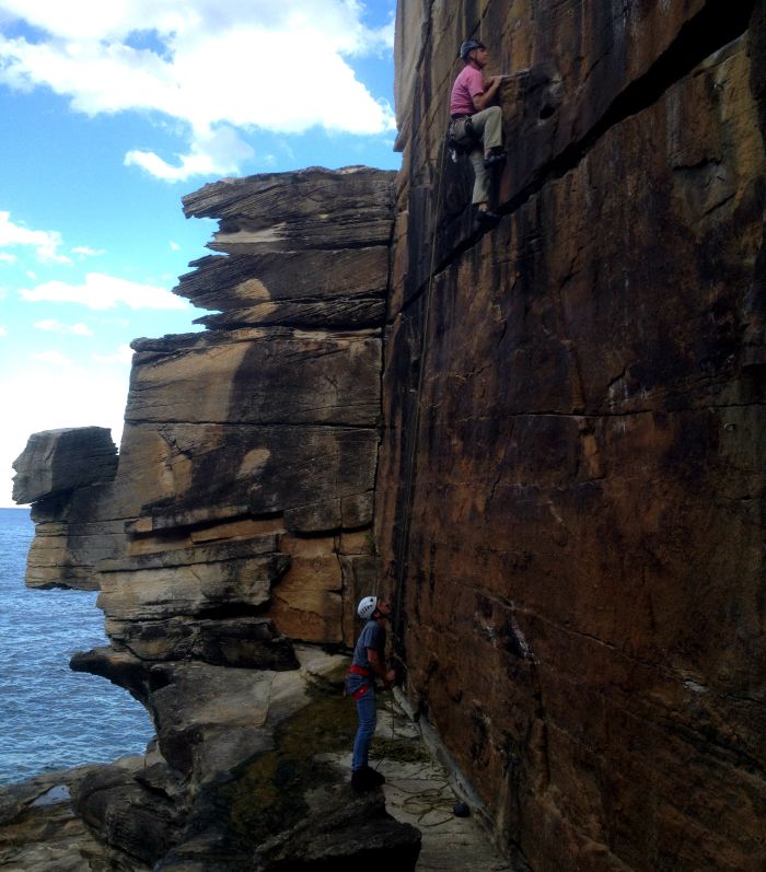 Climbing at Diamond Bay, Sydney, Australia