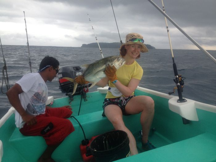 Claire Maxted fishing in Costa Rica