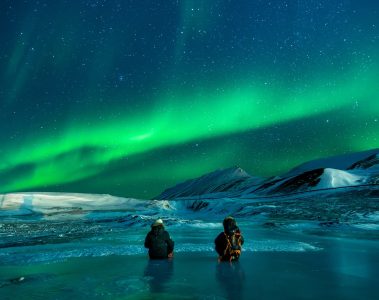 The northern lights in Svalbard