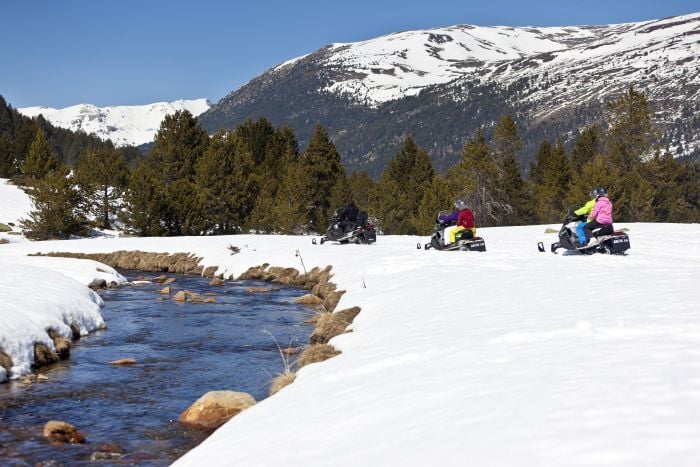 Snowmobile in the Alps