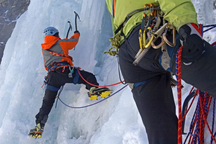 Ice climbing in Tignes