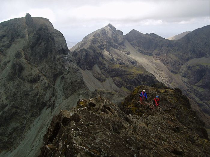 Climbers on Cuilin ridge-Isle of Sky, UK