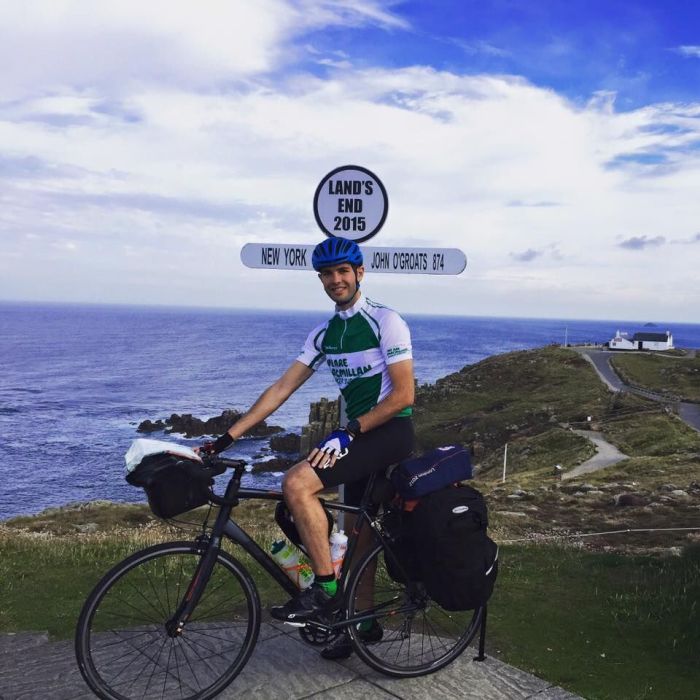 Adam Sultan cycling Land's End to John O' Groats