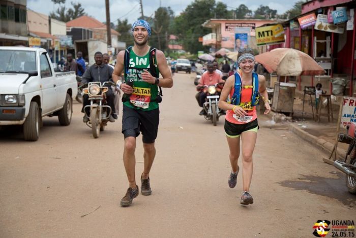 Adam Sultan running in Uganda