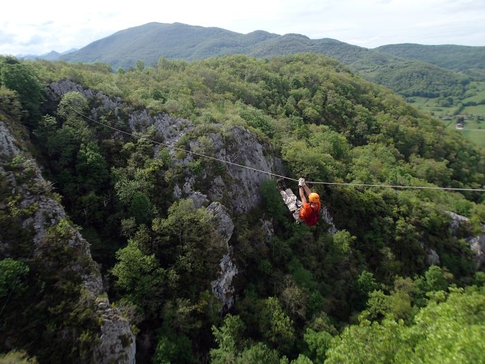 Rope traverse, The Pyrenees