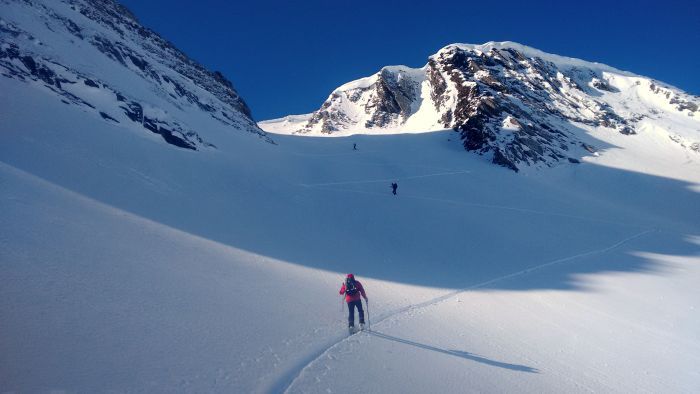 Ski touring in the Pyrenees Mountains