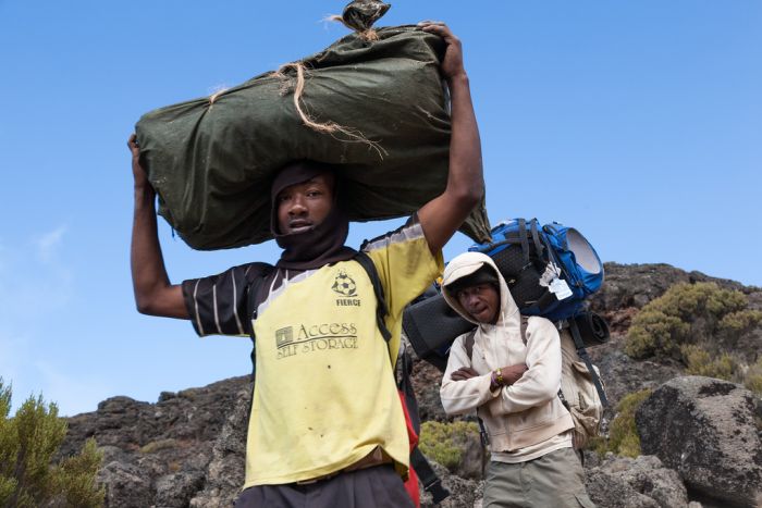 Porters on Mount Kilimanjaro