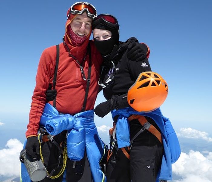 Robert and Rona on Mount Elbrus climb, Russia