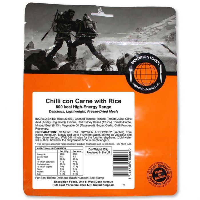 Expedition Foods Chilli Con Carne with Rice