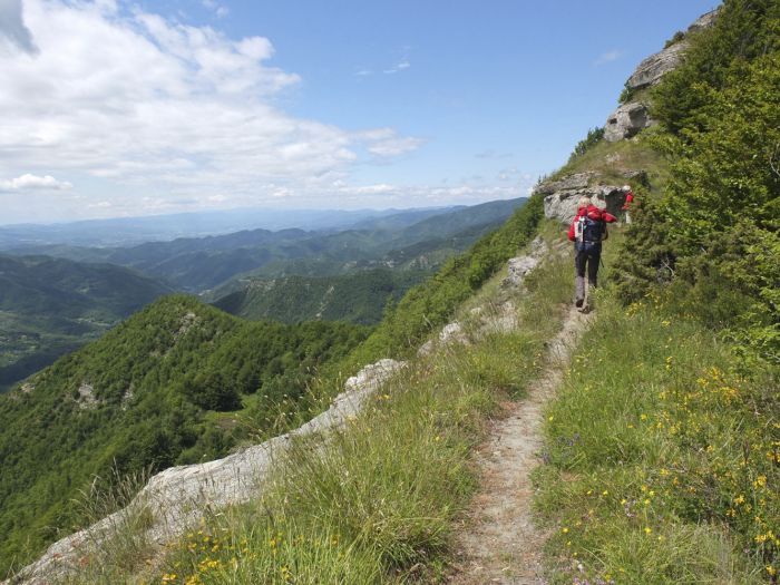 Trekking to Valico Tre Faggi, Apennine, Italy