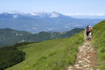 Views over views over the Garfagnana to the Alpi Apuane, Apennine Ridge trek, Italy