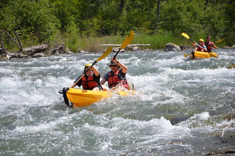 River kayaking in the Southern French Alps