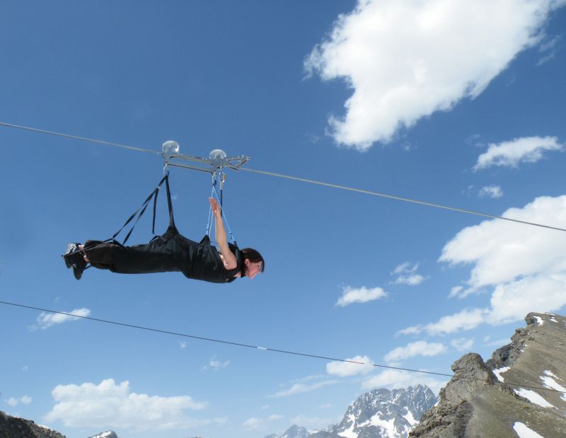 Zip line in the Southern French Alps