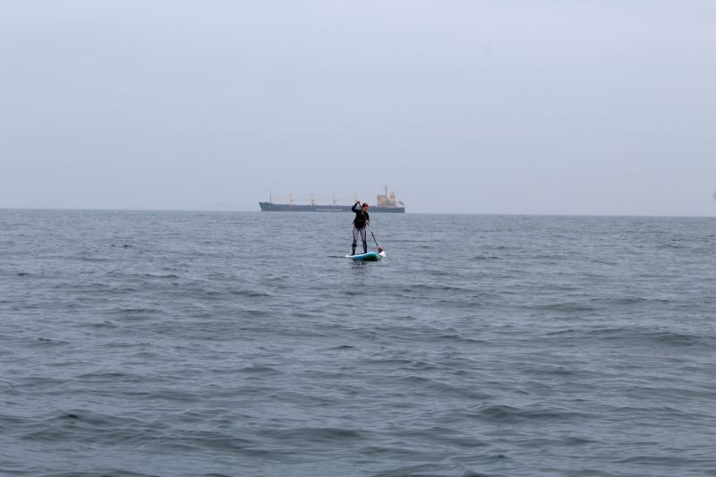 Lizzie Carr paddle boarding