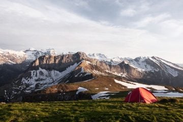 Wild camping in the mountains