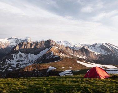 Wild camping in the mountains