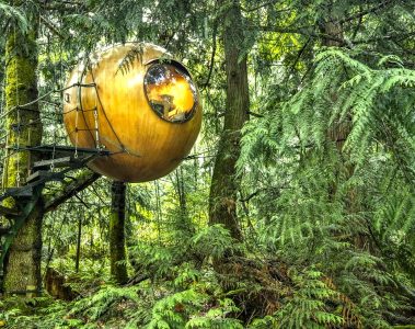 Sphere shaped tree house in Vancouver - coolest places to stay in the world