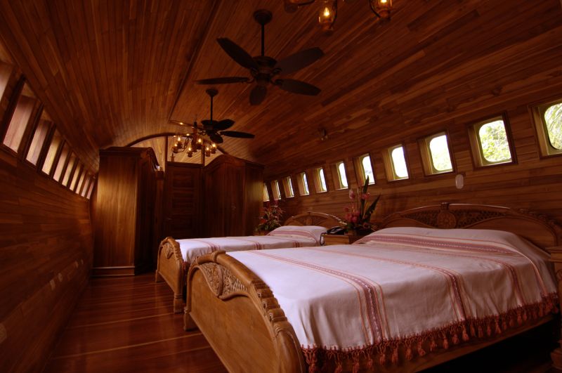 Inside the aeroplane hotel in Costa Rica