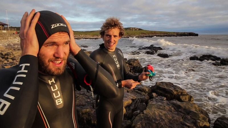 Kerran and Graham prepare for swimming challenge across Scotland