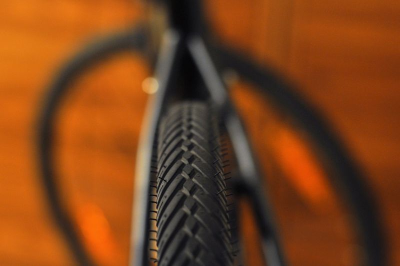 Tyre tread on bicycle 