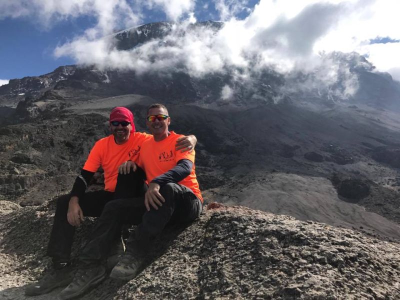 Hikers on Mount Kilimanjaro