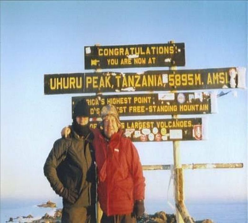 Standing at the highest point in Africa