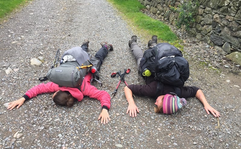 Tired hikers in the Lake District