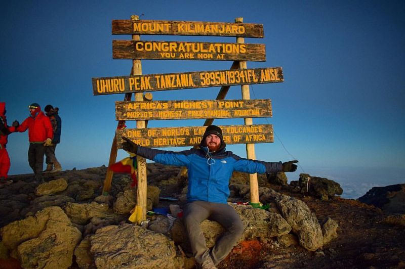 The sign at Uhuru Peak