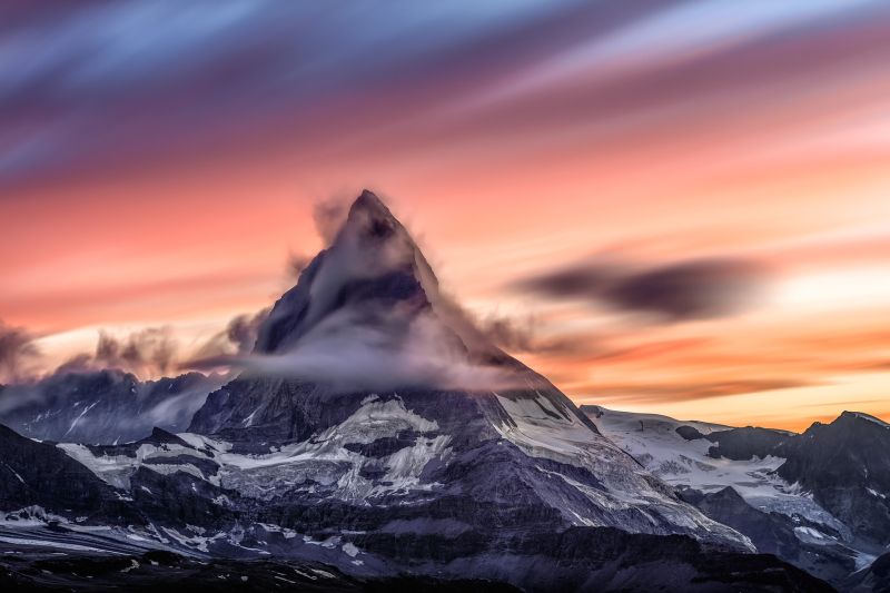 Mountains sunset