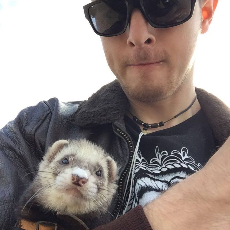 Charlie Hammerton and ferret Bandit