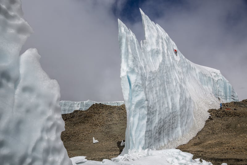 Ice climbing on Mount Kilimanjaro