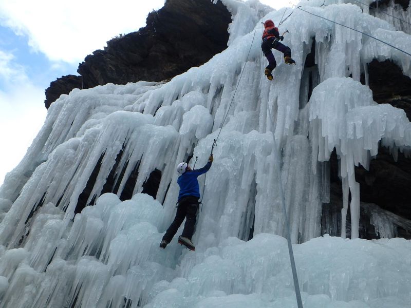 Ice climbing in the French Alps