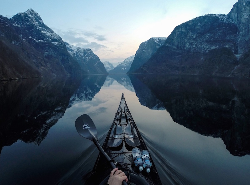 Kayaking Naroyfjorden in Norway