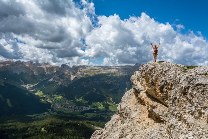 woman hiking