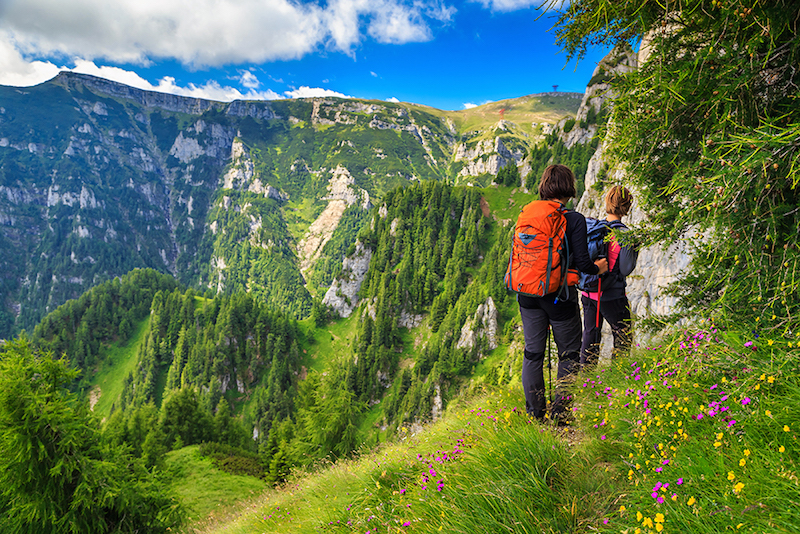 Women hiking