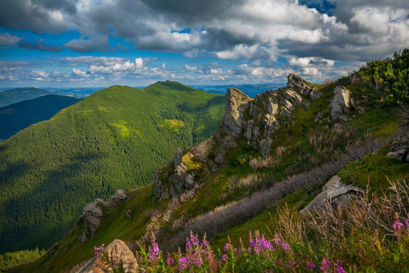 Carpathian mountains in Ukraine