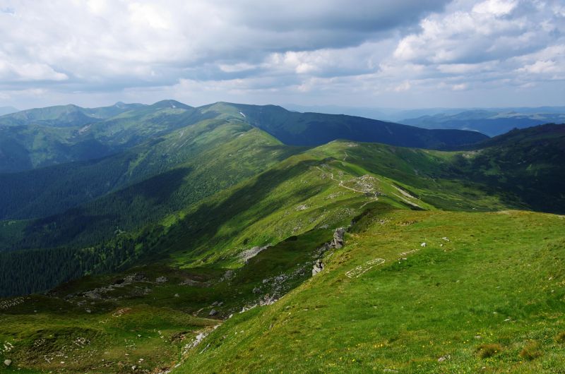 Carpathian mountains landscape in Ukraine