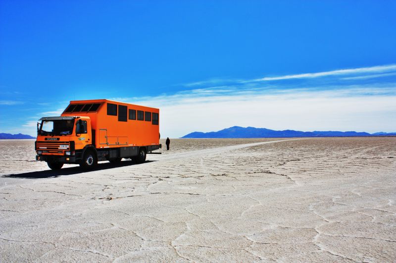 Overlanding Bolivian salt flats