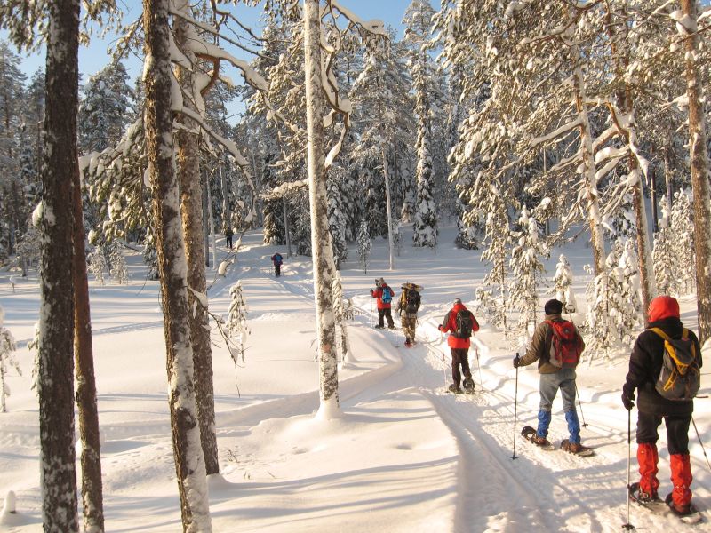 Snow shoeing Finland