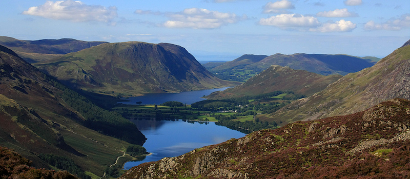 Photo of Buttermere lake and the surrounding mountains in the Lake District, England 