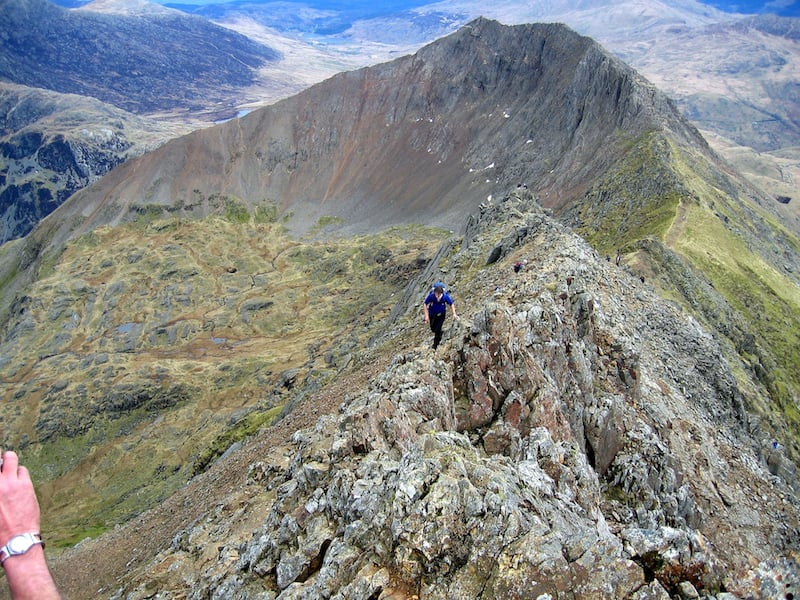 Crib Goch ridge scramble Snowdonia wales