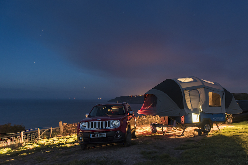 Opus camper at night 